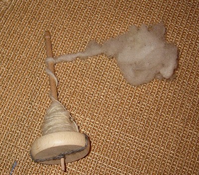 Spindel mit unten liegendem Wirtel